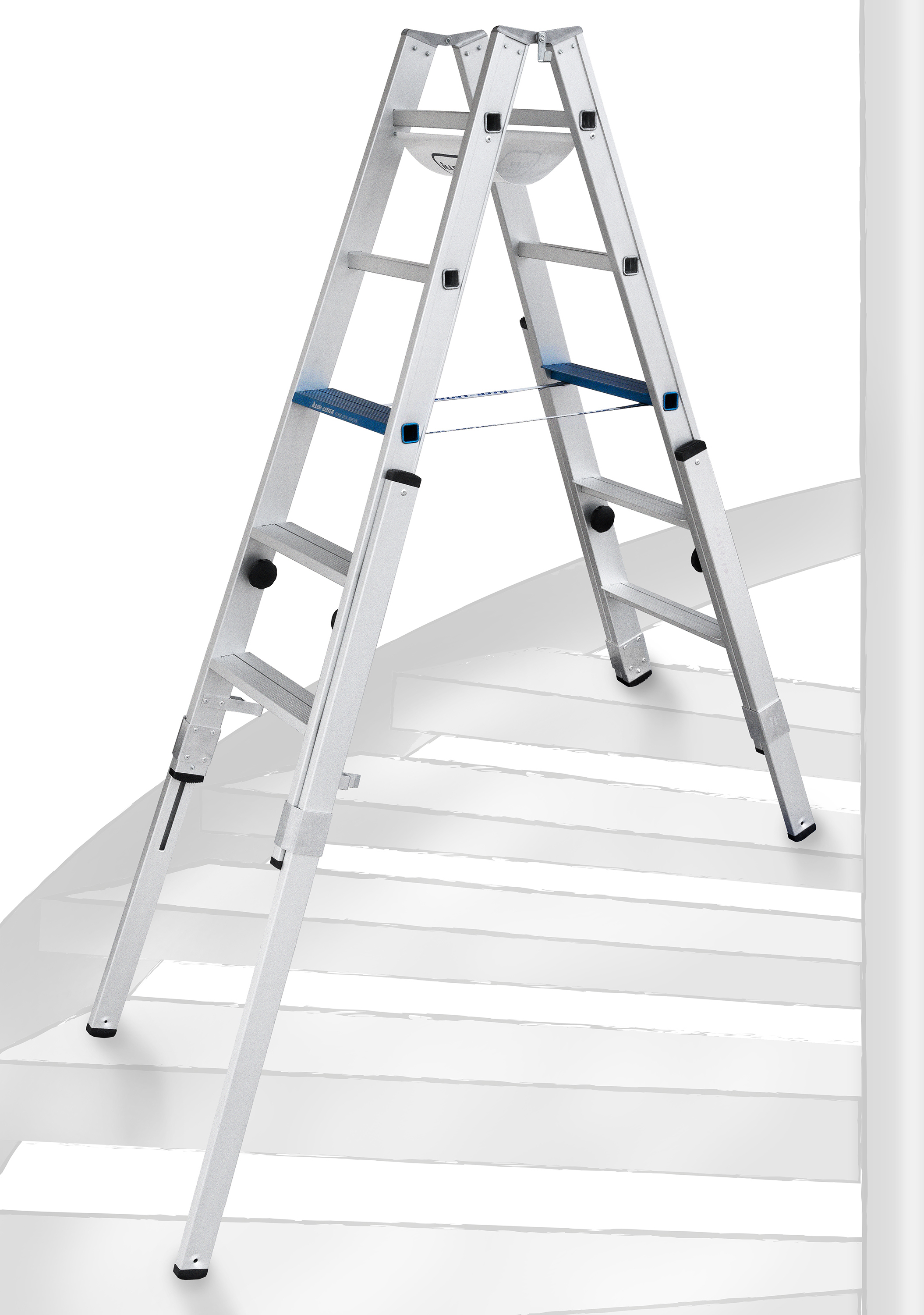 Iller Stufen Treppenhausleiter - MULTILIFT ERGO Plus - eloxiert